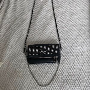 Zadig & Voltaire black nano leather studded bag